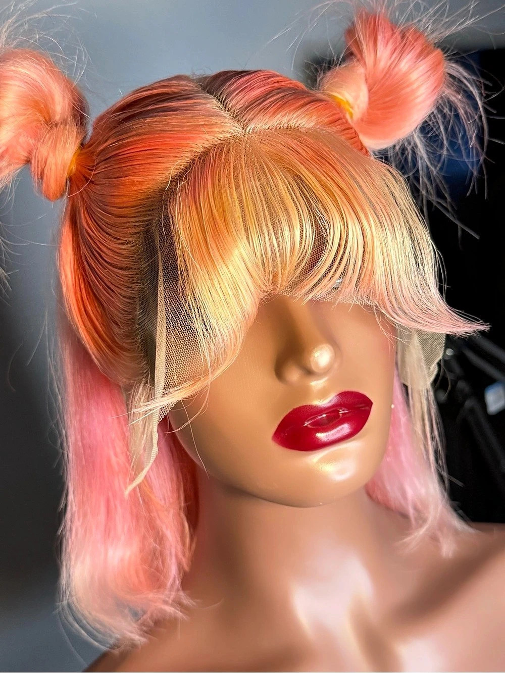 Pink & Orange Lace Front Wig Like New